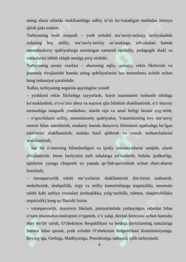 BOSHLANGʻICH SINFLARDA OʻQUV-TARBIYAVIY ISHLARGA RAHBARLIK QILISHNING QONUN-QOIDALARI 7