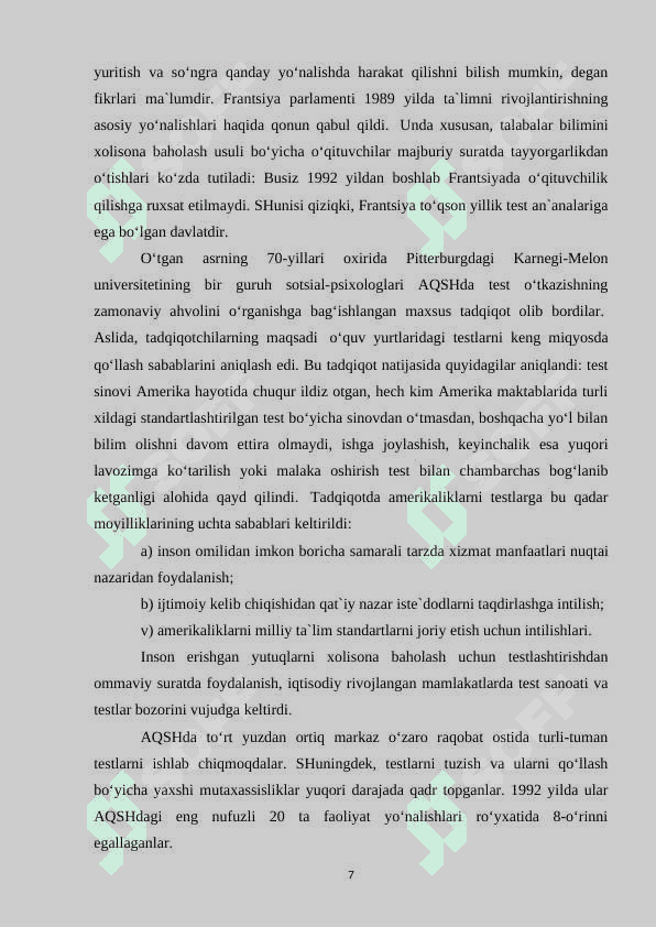 Ta'lim menejmentini o'qitishda ijodiy testlardan foydalanish metodikasi 7