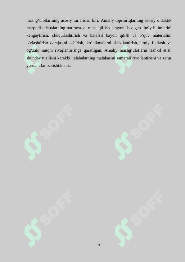 Amaliy mashg'ulotlar va ularni tashkil etishning pedagogik shart sharoitlar 4