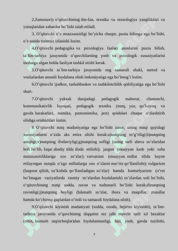 Zamonaviy  ta'lim menejmenti o'qituvchisi va unga qo'yiladigan talablar 7
