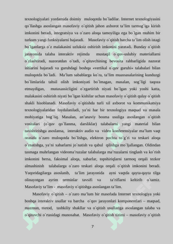 Ta’lim menejmentini o’qitishda masofaviy ta’limdan foydalanish yo’llari 7
