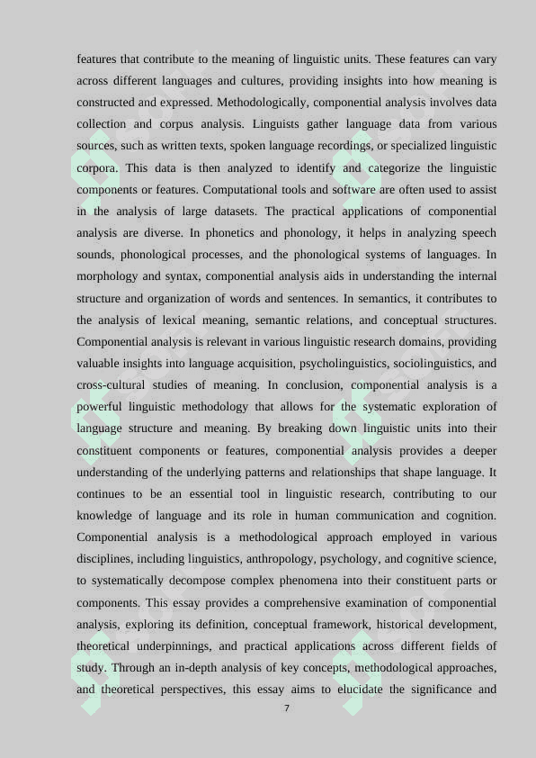 Contextual Analysis Componential Analysis 6
