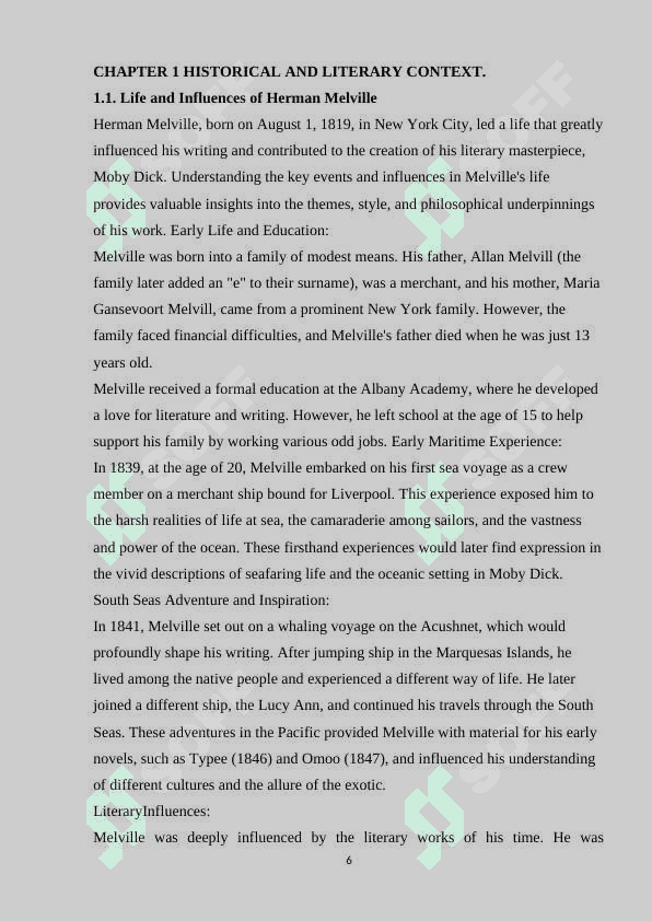 HERMAN MELVILLE WORKS AND "MOBY DICK. 5