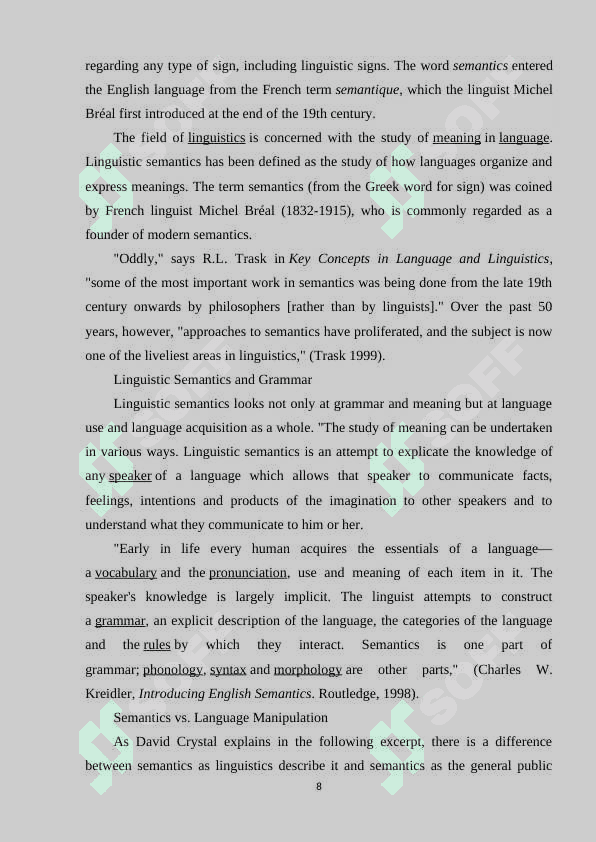 SEMANTIC CLASSIFICATION OF WORDS 7