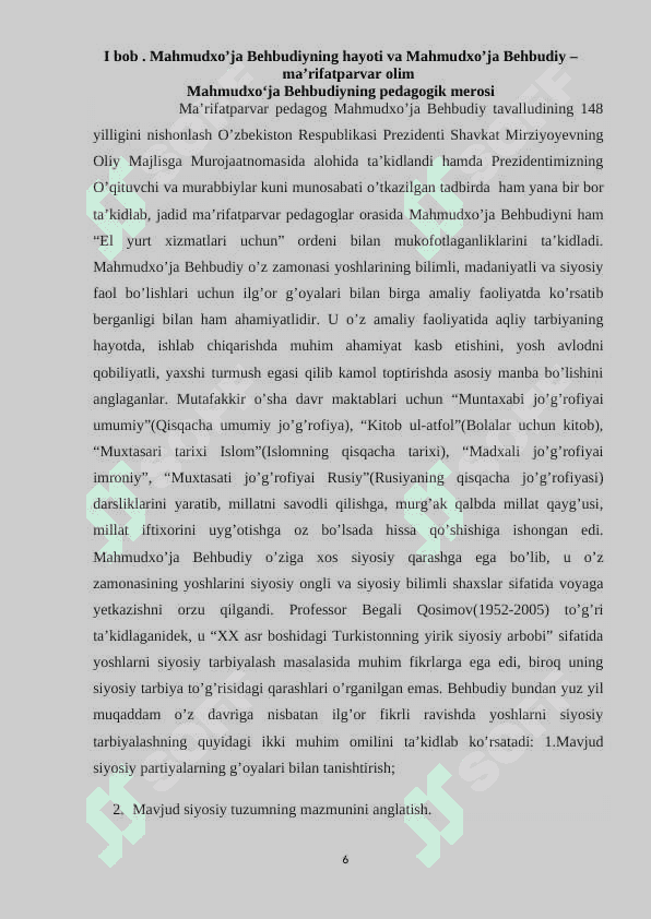Mahmudo’ja Behbudiyning ijtimoiy pedagogik qarashlari 6