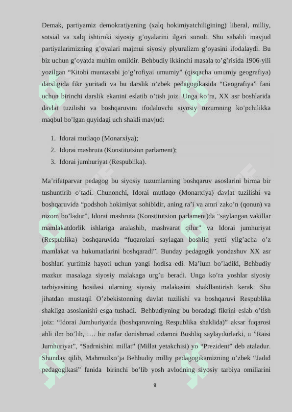 Mahmudo’ja Behbudiyning ijtimoiy pedagogik qarashlari 8