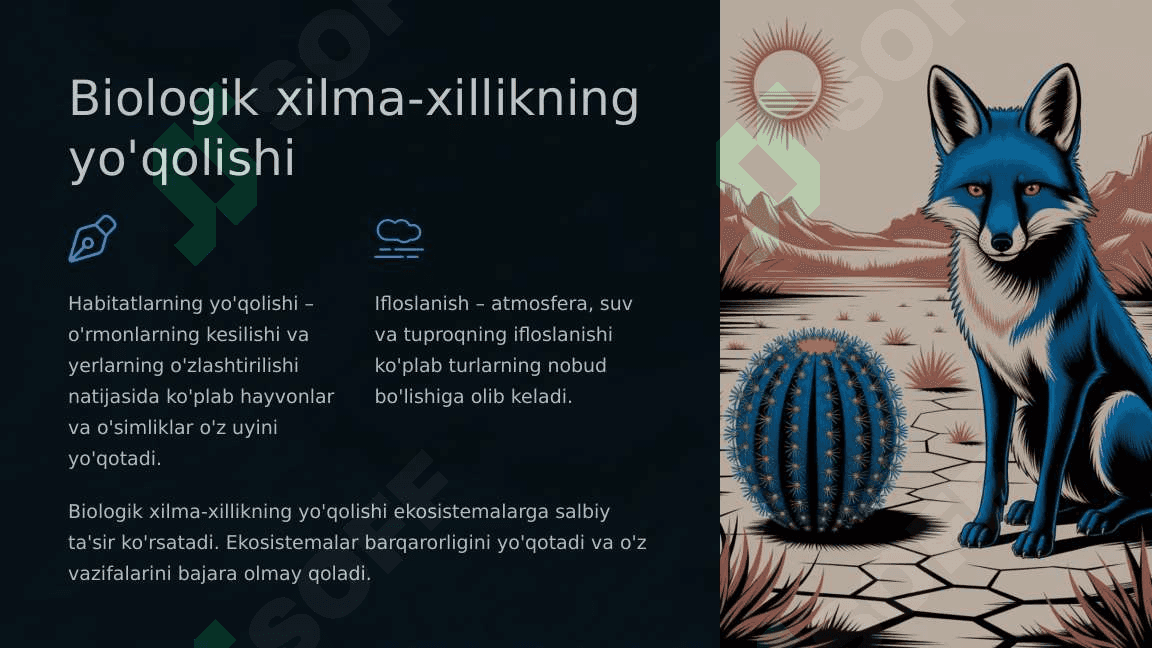 Antropogen omillarning biosferaga salbiy ta’sirini kamaytirish 6