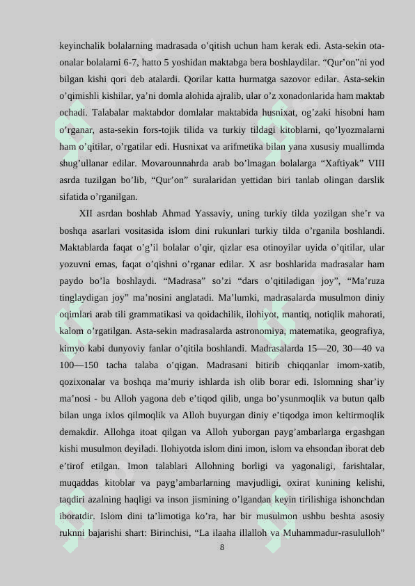 Islom ta`limotida ijtimoiy-pedagogik g`oyalar 8