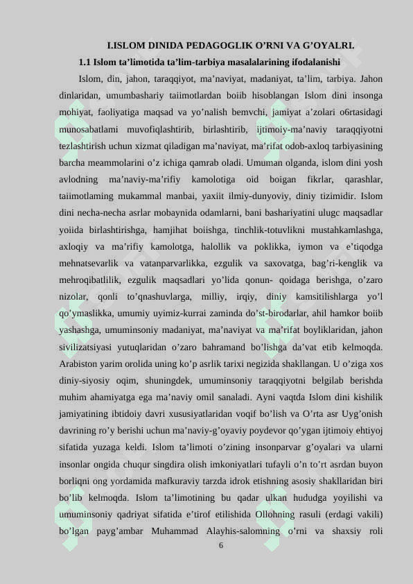 Islom ta`limotida ijtimoiy-pedagogik g`oyalar 6