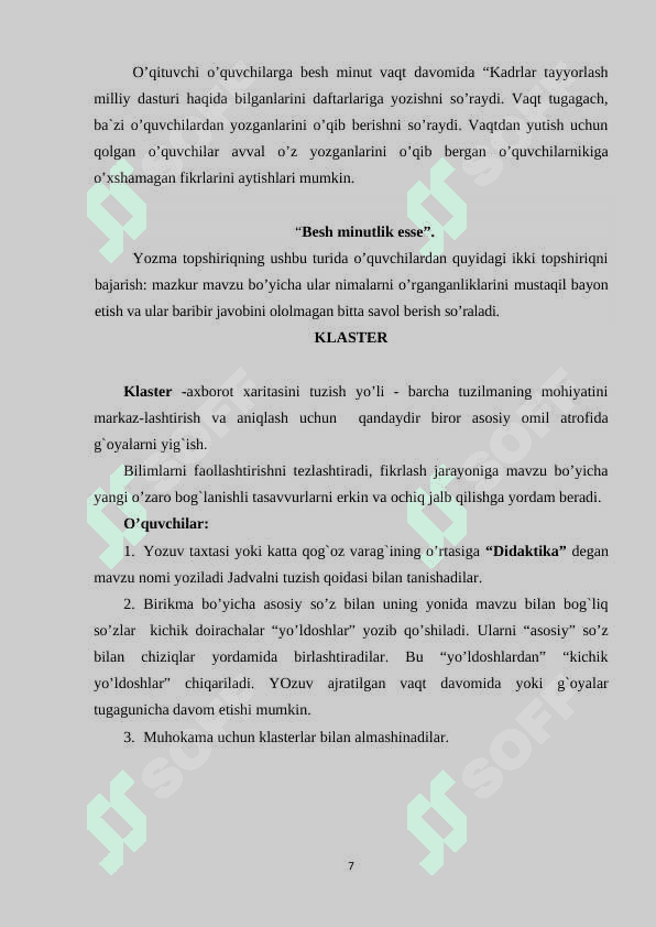 Pedagogik fanlarni o‘qitishda ta’limning texnik vositalaridan foydalanish yo‘llari 7