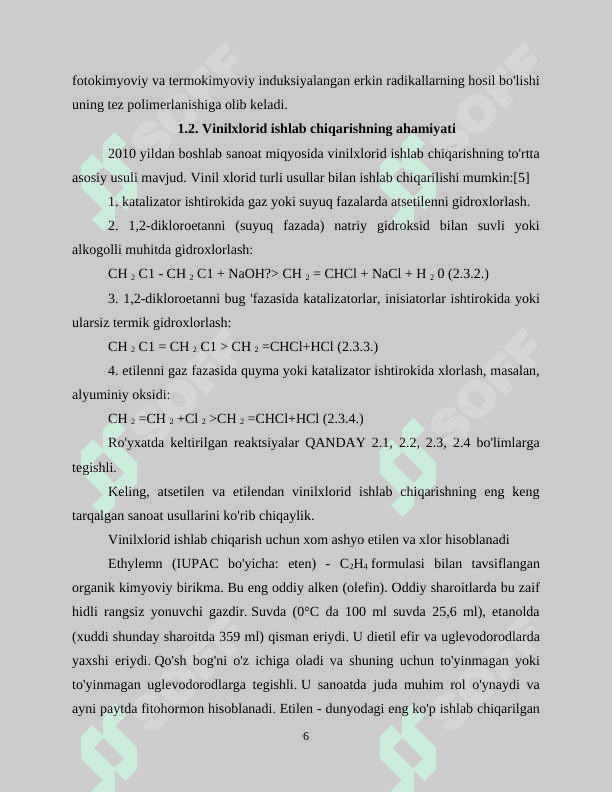 Asetilendan vinilxlorid olish texnologiyasining issiqlik texnik hisobi 6