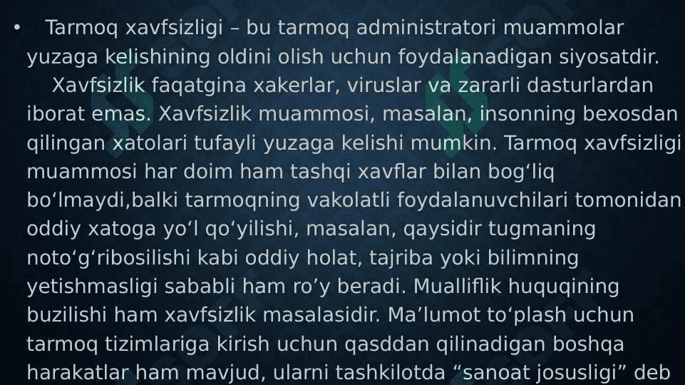 Tarmoq muammolari 2