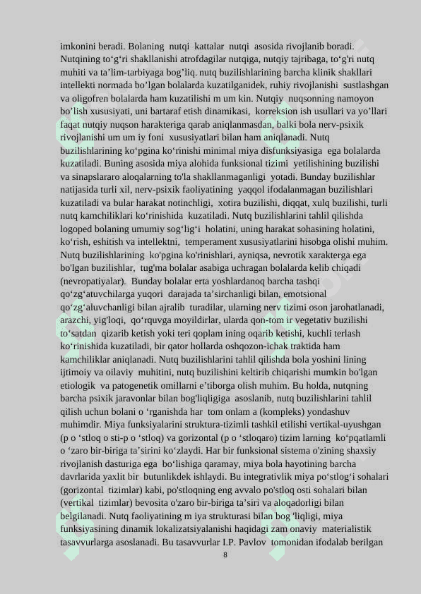 “ Til  orqa ( k,g,x,y )  tovushlar  talaffuzidagi kamchiliklar  va ularni bartaraf etish yo’llari 8