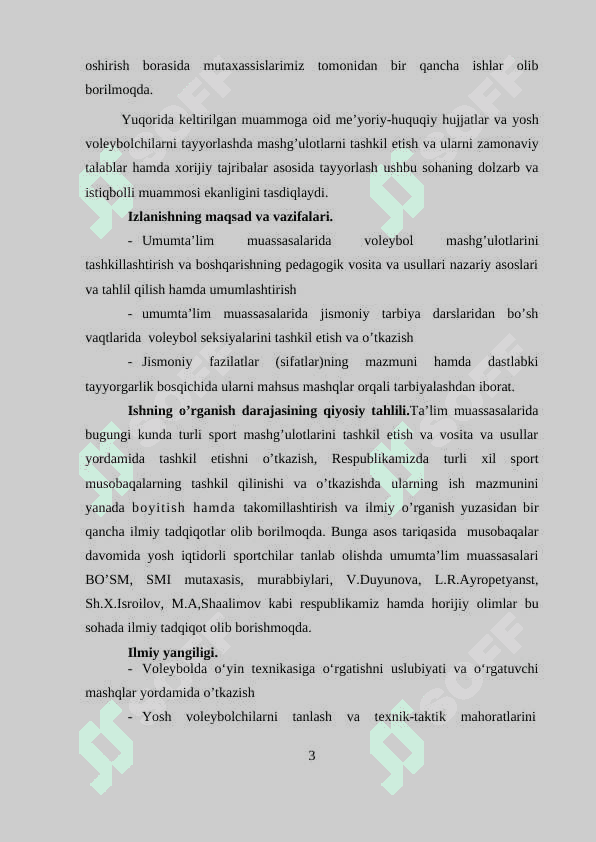 DASTLABKI TAYYORLOV GURUHI VOLEYBOLCHILARDA TEXNIK-TAKTIK TAYYORGARLIGINI SAMARADORLIGINI OSHIRISH METODIKASI 3