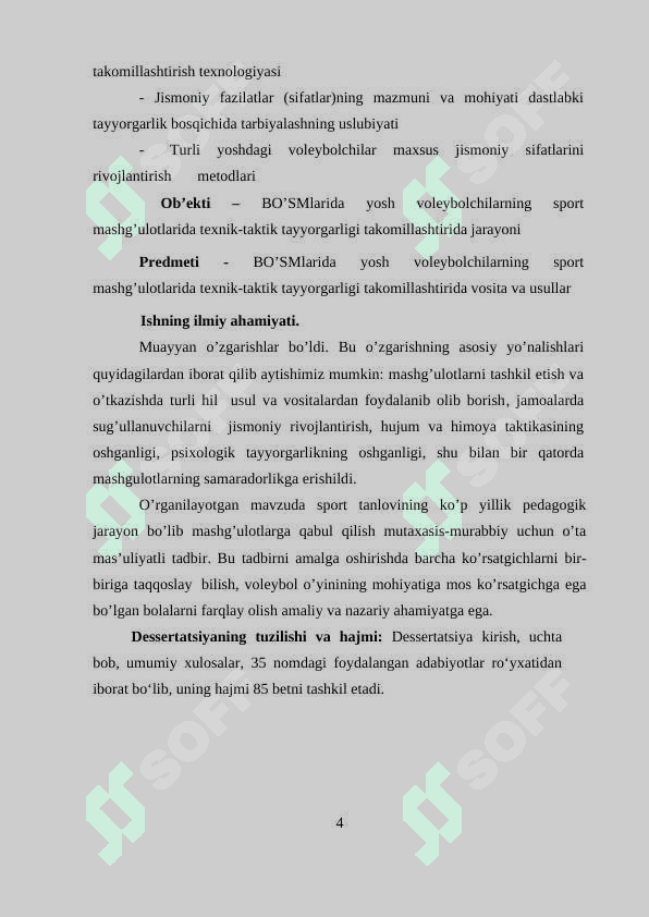 DASTLABKI TAYYORLOV GURUHI VOLEYBOLCHILARDA TEXNIK-TAKTIK TAYYORGARLIGINI SAMARADORLIGINI OSHIRISH METODIKASI 4
