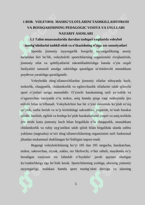 DASTLABKI TAYYORLOV GURUHI VOLEYBOLCHILARDA TEXNIK-TAKTIK TAYYORGARLIGINI SAMARADORLIGINI OSHIRISH METODIKASI 5