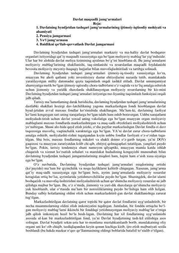 Davlat maqsadli jamg'armalari