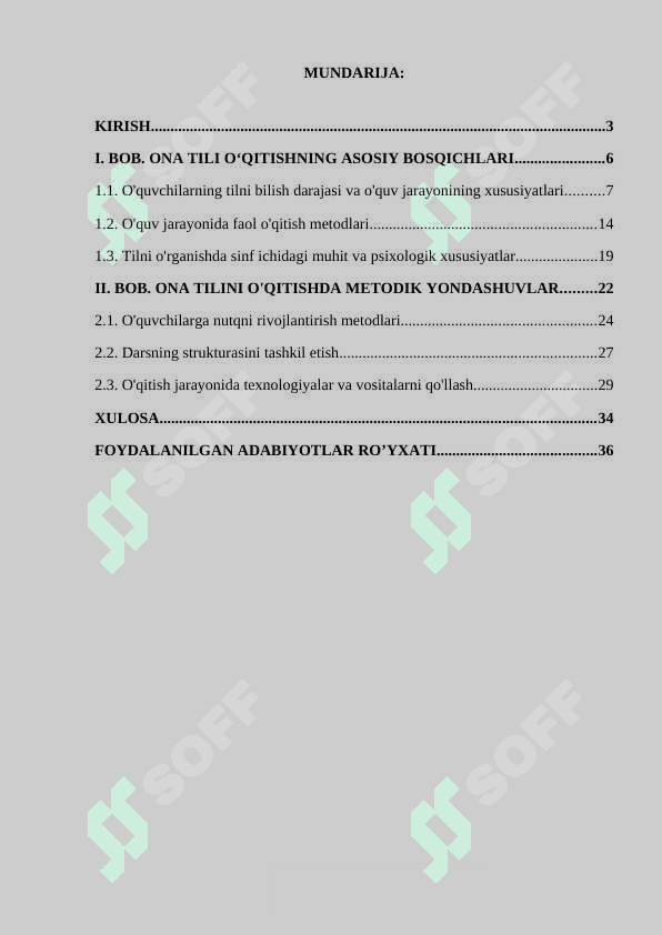 Sinfdan tashqari asosiy dars boshqichlarini tashkil etish. 3-sinf 2