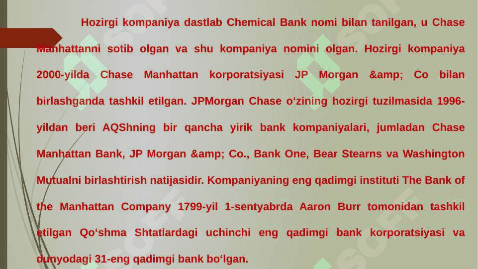 MORGAN CHASE BANK bilan O‘zbekiston Respublikasi banklarining aloqalari : muammolar va rivojlanish istiqbollari 4