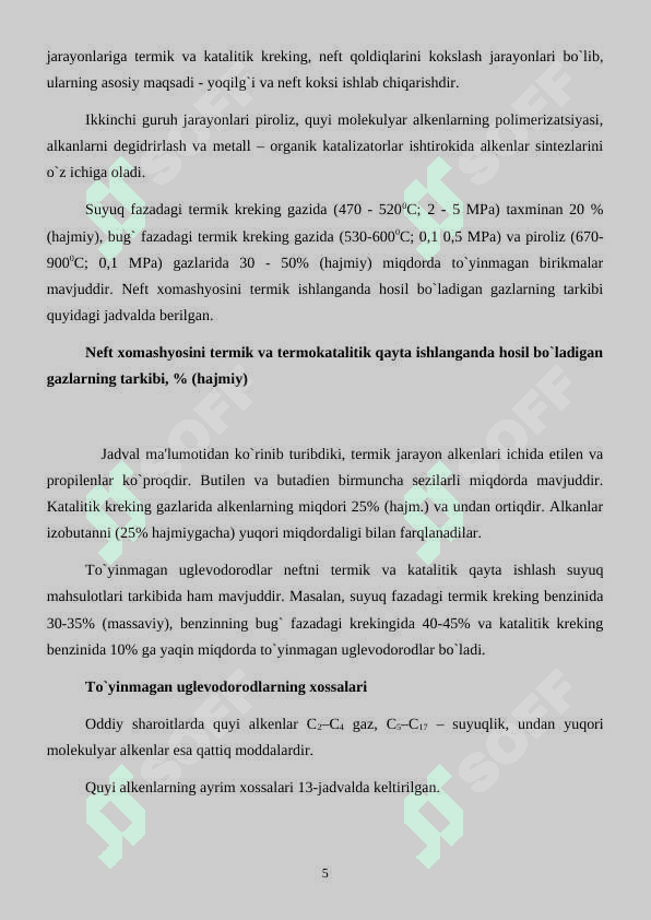 Propilen oksidini gidratlash jarayonini o’rganish 5