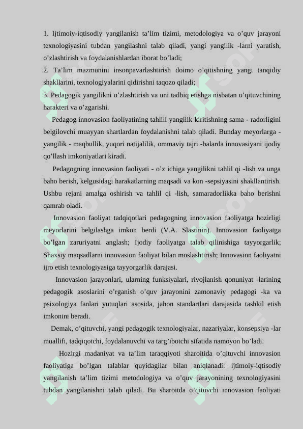 Boshlang’ich sinf o’quv fanlarida innovatsion pedagogik texnologiyalarning qo’llanilishi 3