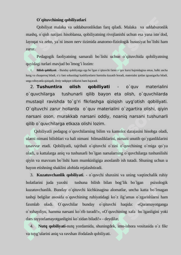Boshlang’ich ta’lim fanlarini o’qitishda pedagogik mahoratning ahamiyati 4