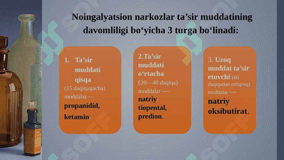 Noingalyatsion narkoz vositalari slayd 3