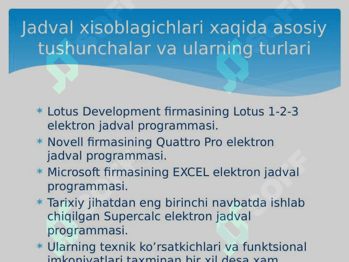 Jadval xisoblagichlari va ularning imkoniyatlari 4
