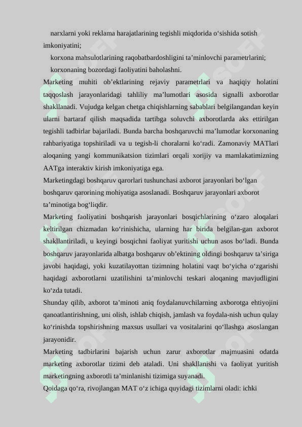 Marketing axborot tizimi konsepsiyasi va uning afzalliklari 6