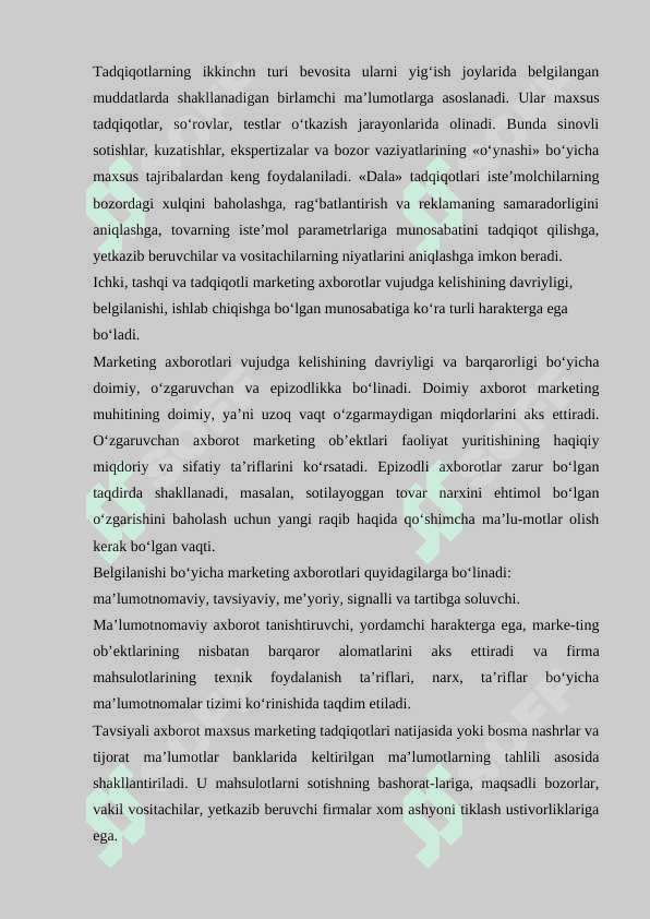 Marketing axborot tizimi konsepsiyasi va uning afzalliklari 8