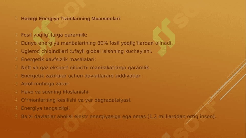 Energetik Resurslar fizikasi Faniga Kirish 4