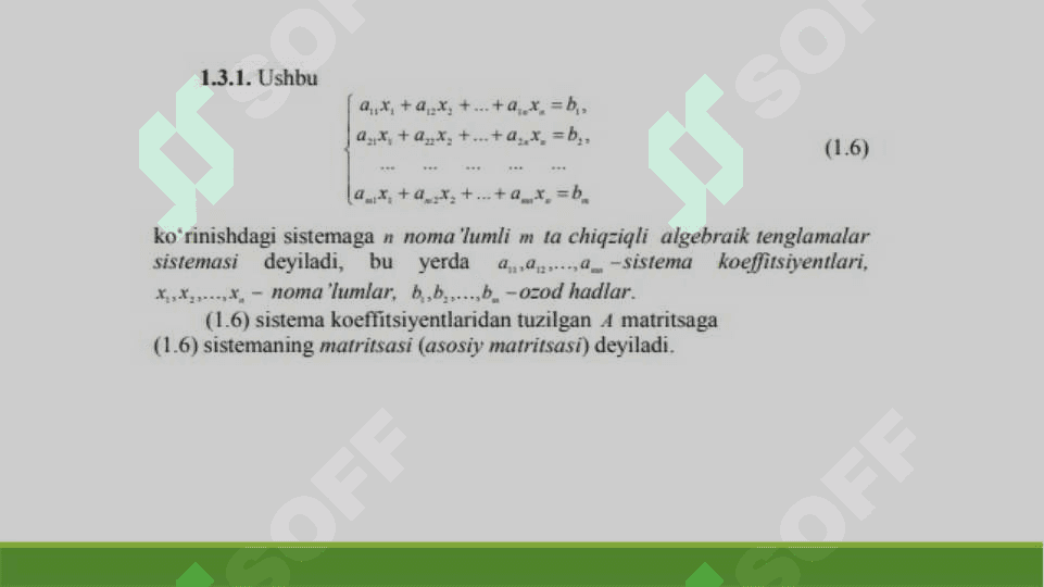 Chiziqli tenglamalar sistemasi Kramer va Gauss usullarida yechish 2