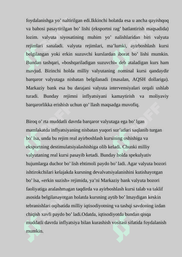 O‘zbekiston Respublikasi valyuta                         siyosati. 8