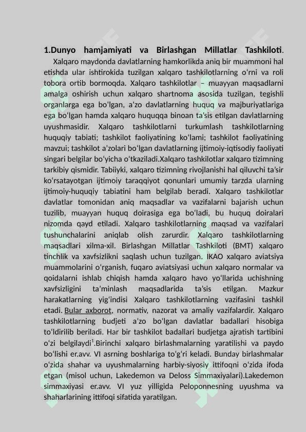 O’zbekiston Respublikasi va xalqaro tashkiloti. 3