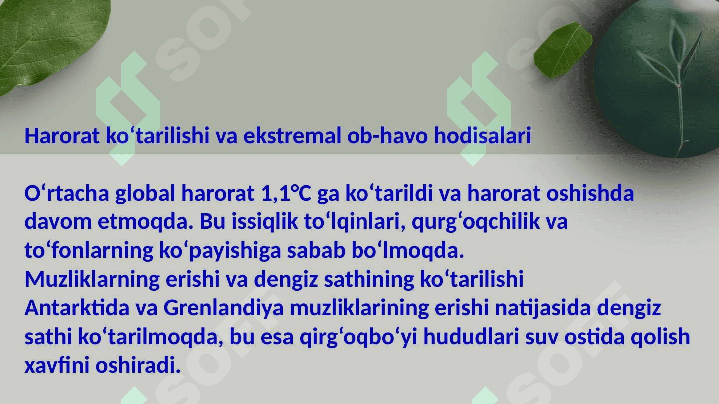 Iqlim oʻzgarishi va atrof muhit 6