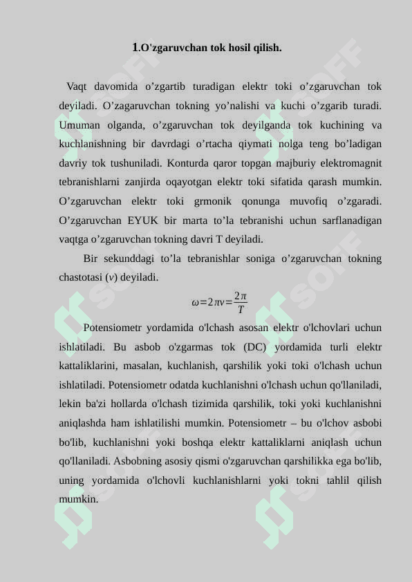 O'zgarmas tok potensiometri yordamida         har xil kattaliklarni o'lchash. 2