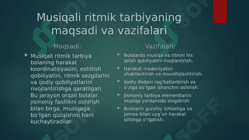 Musiqali ritmik tarbiya tizimini tashkil qilish 4