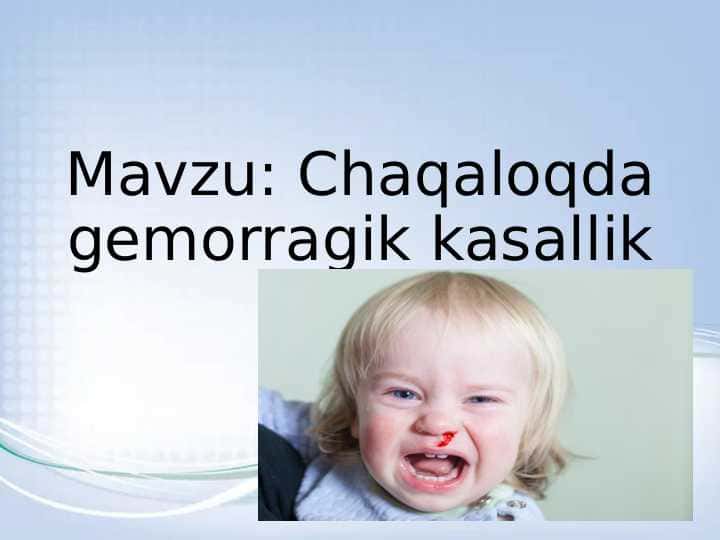 Chaqaloqda gemorragik kasallik