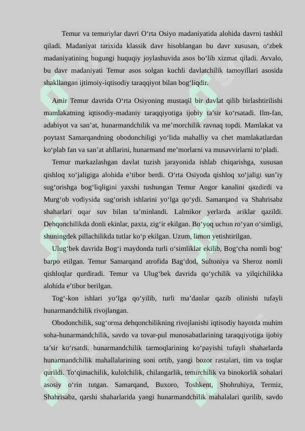 TEMUR VA TEMURIYLAR DAVRI MADANIYATI 2