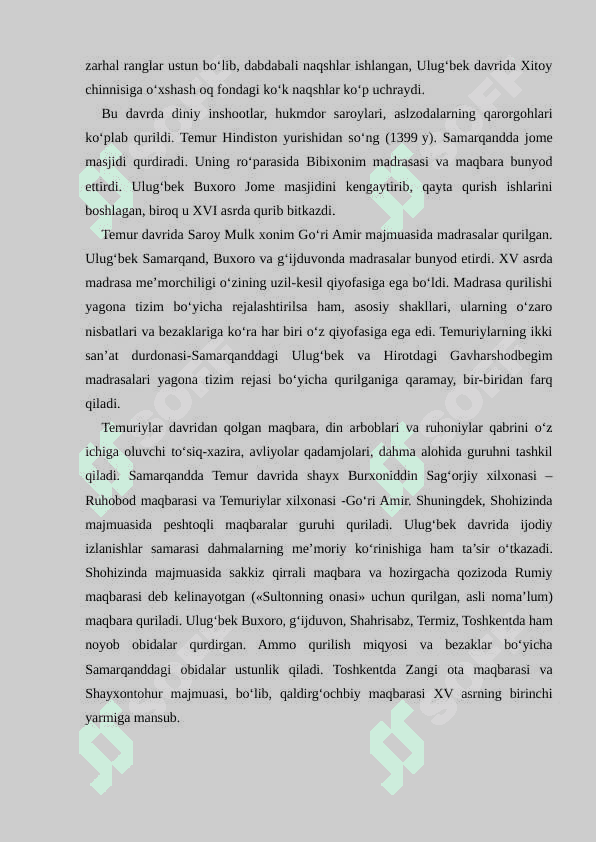TEMUR VA TEMURIYLAR DAVRI MADANIYATI 6