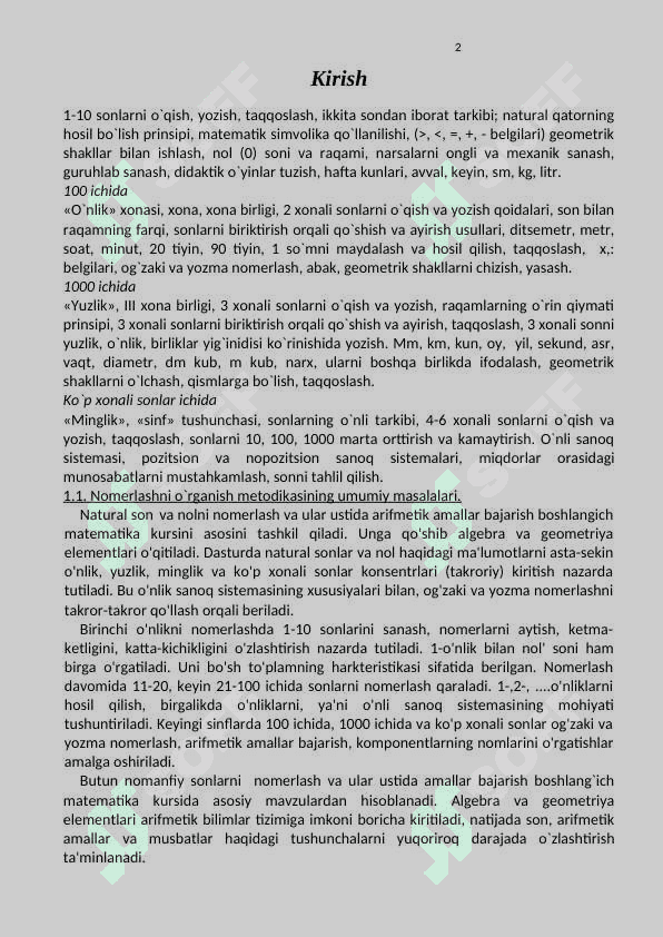 Boshlangʻich sinflarga sonlarni nomerlashni oʻrgatish 2