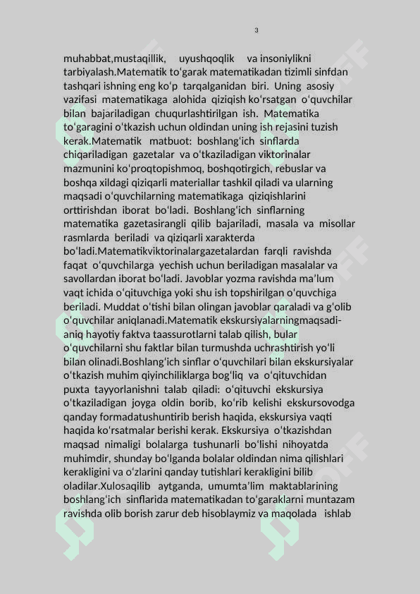 Boshlangʻich sinflarda matematika darslarida sinfdan tashqari ishlarni tashkil etish 3