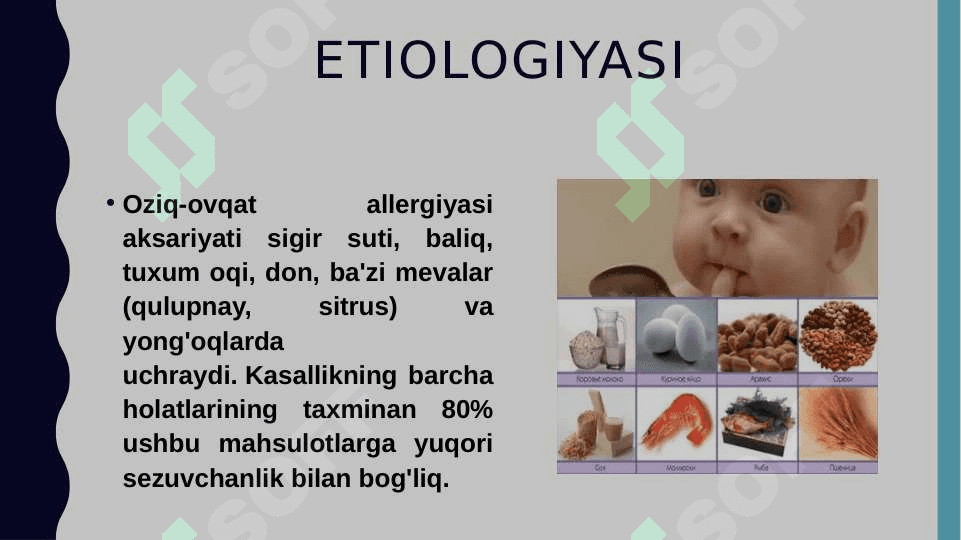 Ovqat allergiyasi. Gipoalergen parhezlar 2