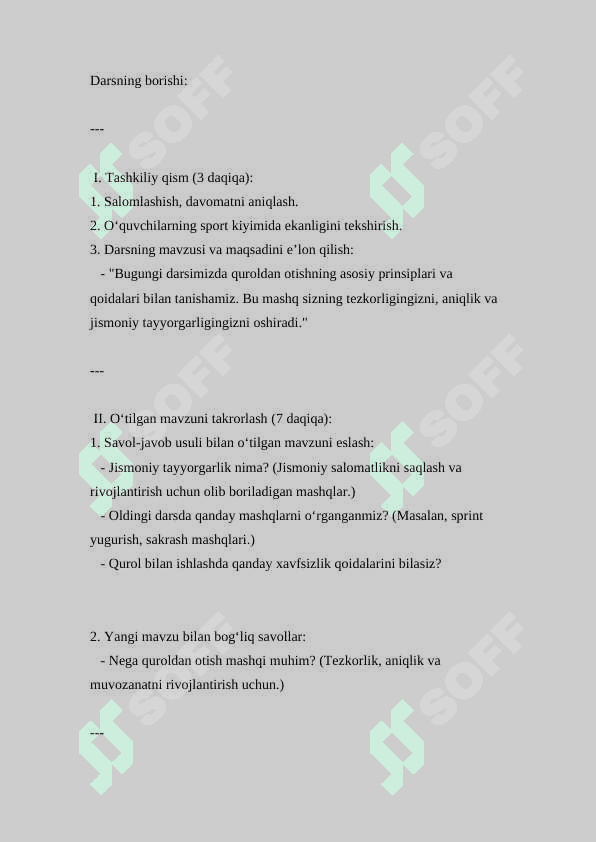 Quroldan otish asoslari va qoidalari ( Dars ishlanmasi ) 2