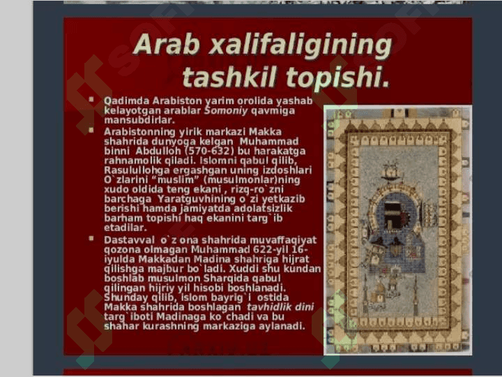 ILK ÓRTA ASRLARDA SHARQ. ARAB XALIFALIGI 4