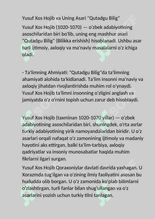 “Yusuf Xos Xojib va Kaykovus asarlarida ta’lim-tarbiya masalalarining yoritilishi  ”. 4