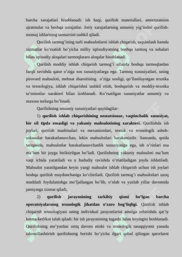 Qurilish – milliy iqtisodiyotning muhim tarmog'i sifatida 8