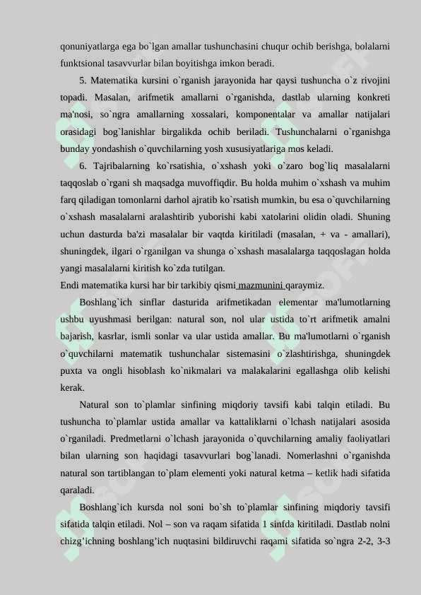 BOSHLANG`ICH SINFLARDA MATEMATIKA O’QITISH METODIKASINING VAZIFALARI 8