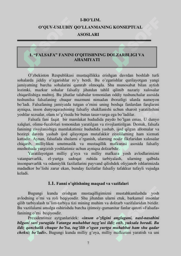 Seminar mashg`ulotlari uchun uslubiy ko`rsatma 7
