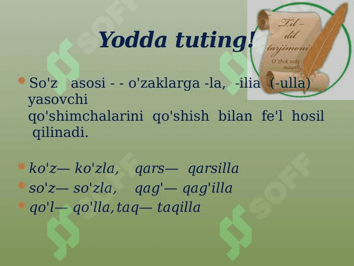 Fe'l yasovchi qo'shimchalar 3